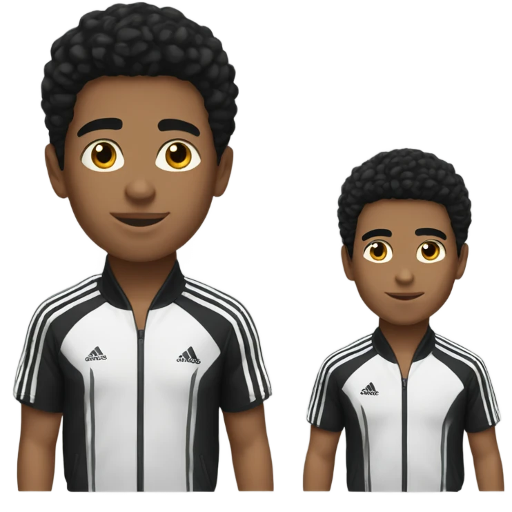 handsome boy with black hair adidas tracksuit  emoji