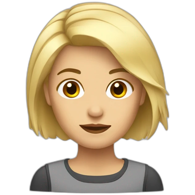 mujer rubia pelo corto emoji