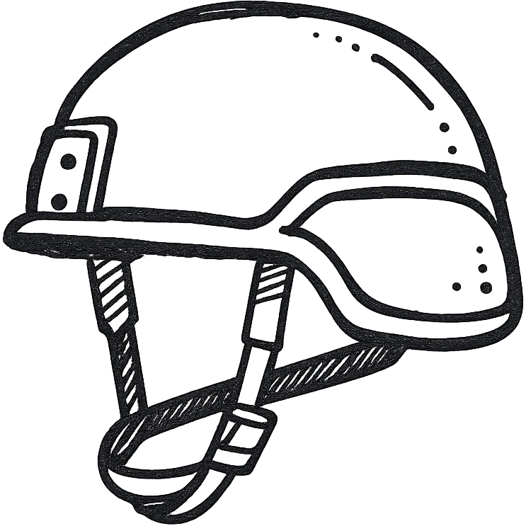 schematic image of modern NATO military helmet, strict technical style, contour only or with light gray fill, no text, minimalism emoji