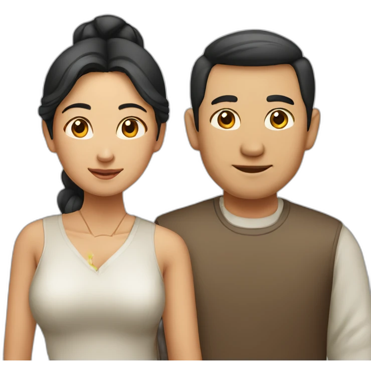chinese man -indian woman couple emoji