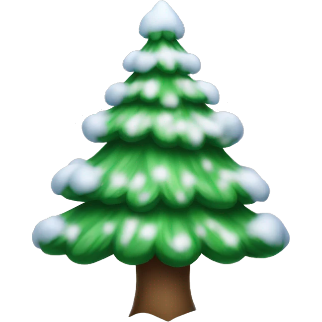 christmas tree with snow emoji