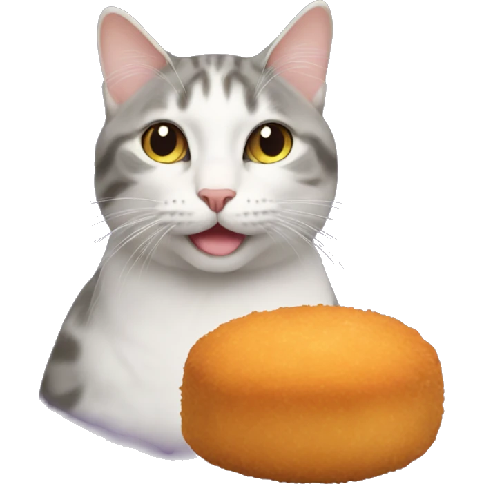 Cat with croquette  emoji