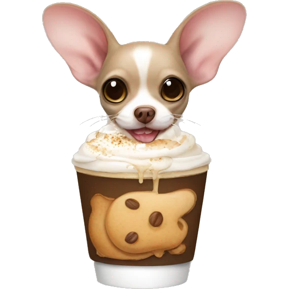 a capuccino color rat dog with eats of chihuahua  emoji