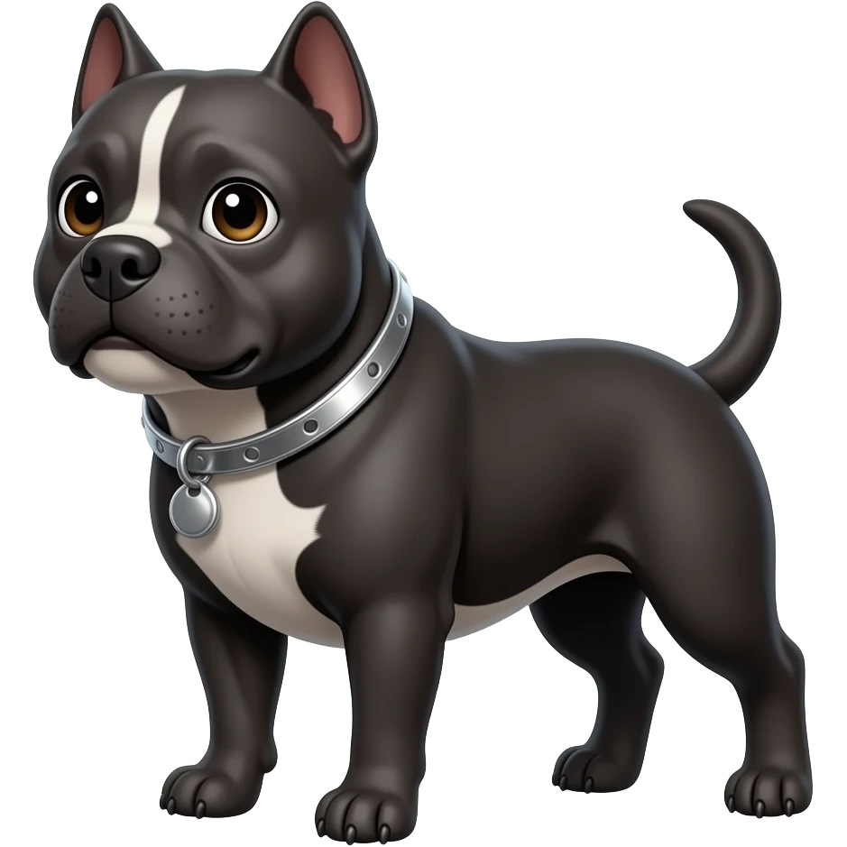 black pitbull with a silver collar emoji