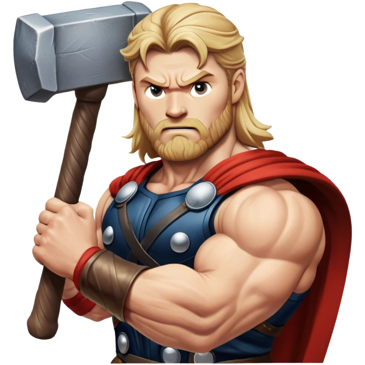 Thor struggling to lifting hammer  emoji