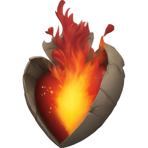 corazon con alas y fuego emoji