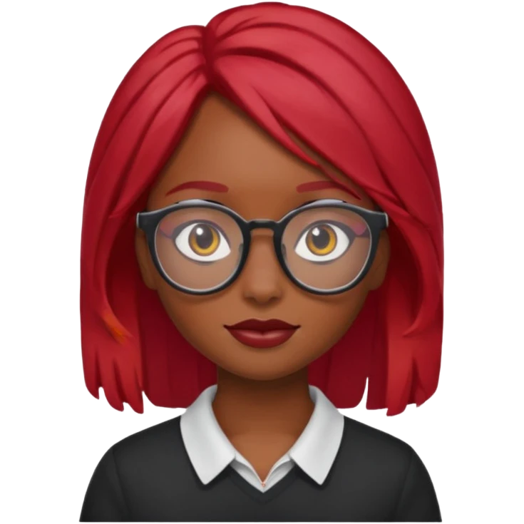 Kat saçlı gözlüklü siyah saçlı bir kiz emoji