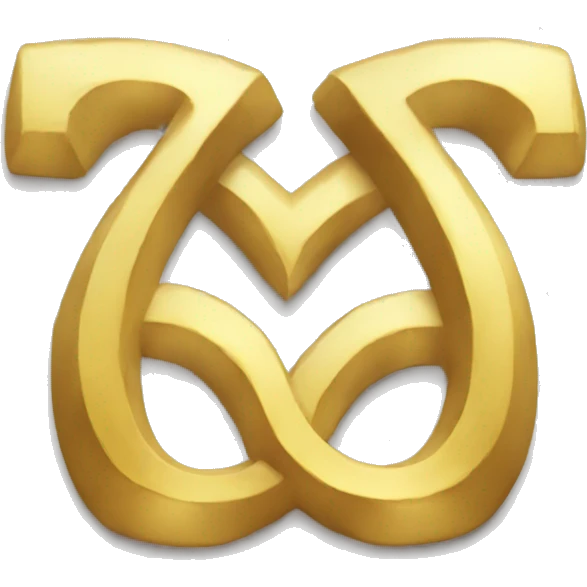 three golden Omega symbol emoji