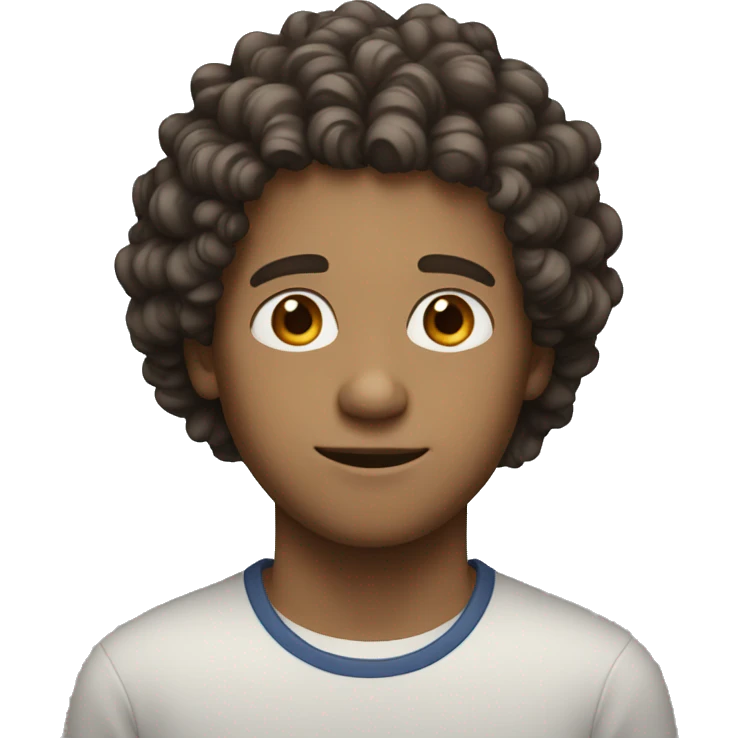 It produces a curly white man with brown eyes and who is a teenager emoji