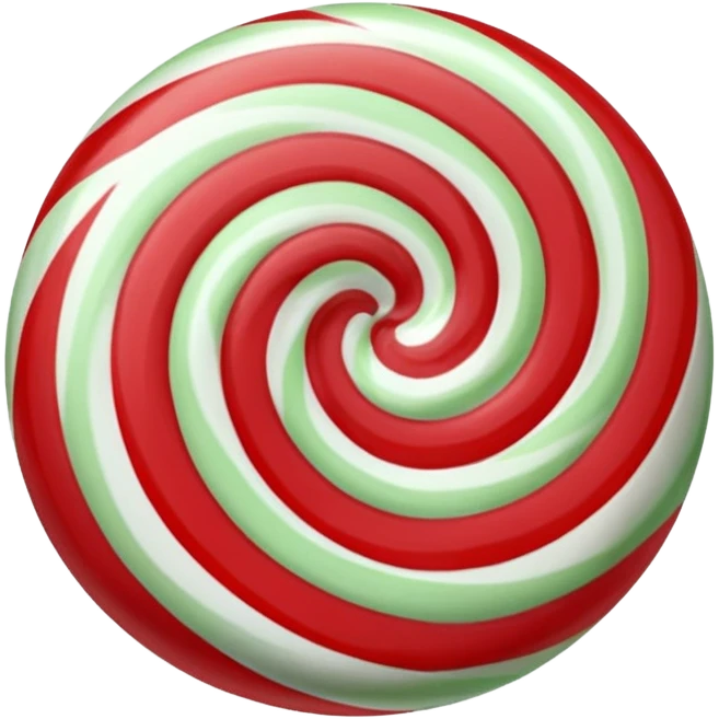 a single peppermint candy, but with green red white emoji