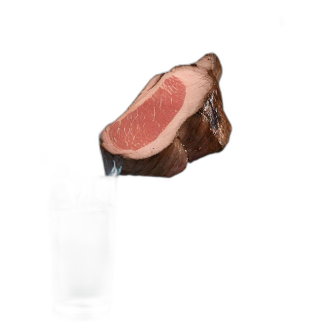 water pouring onto a steak from a glass emoji