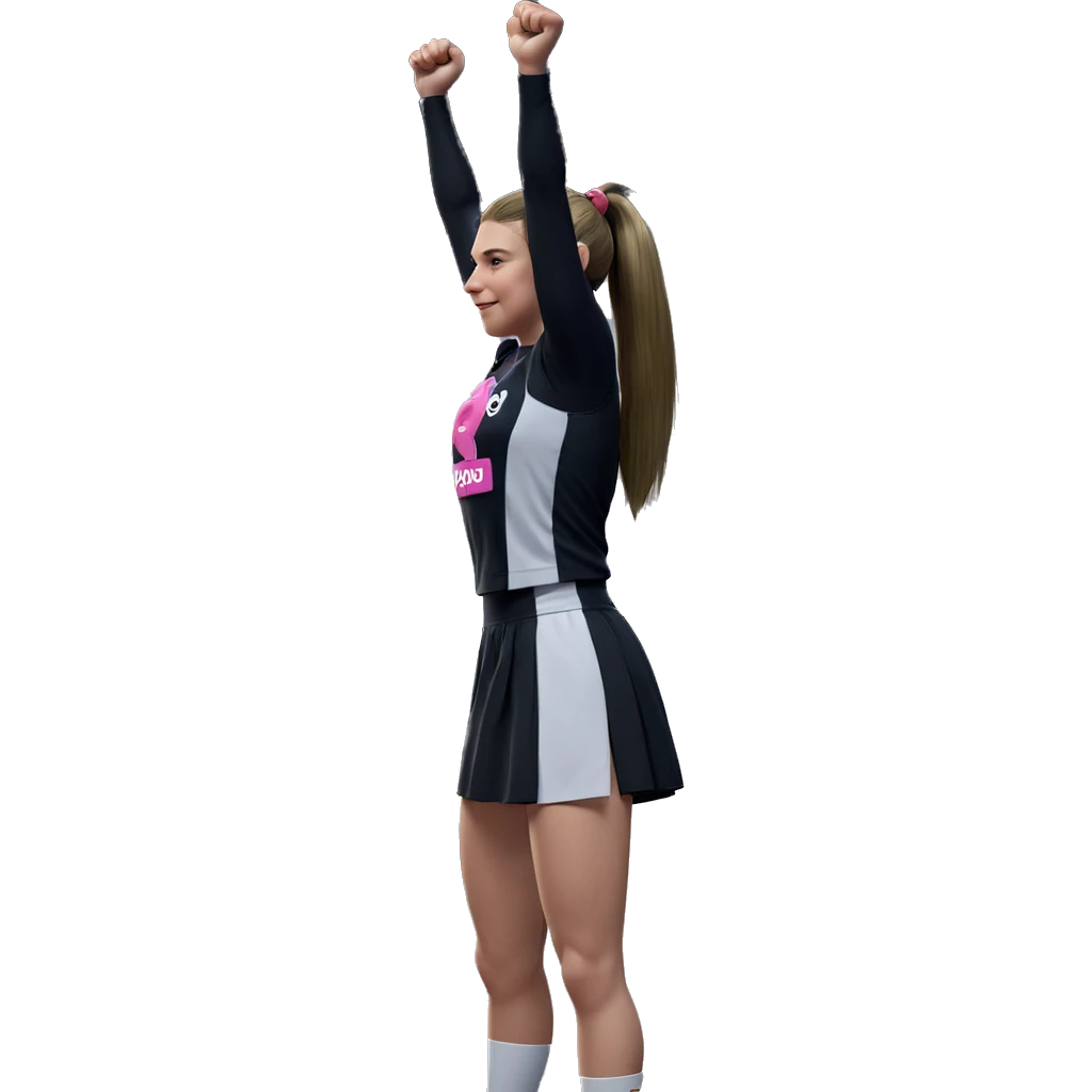 stretching girl with ponytail emoji