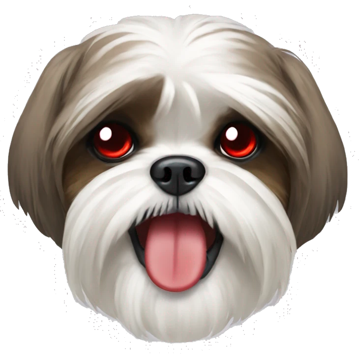 Shih tzu growling with red eyes  emoji