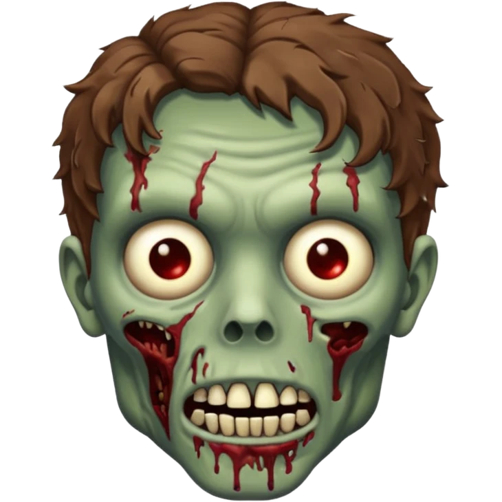 Zombie with lil bit curly medium brown hair emoji