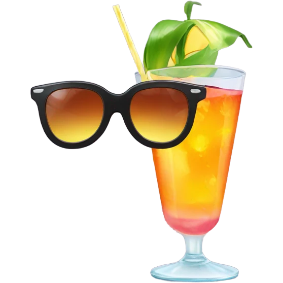 sunglasses, cocktail emoji