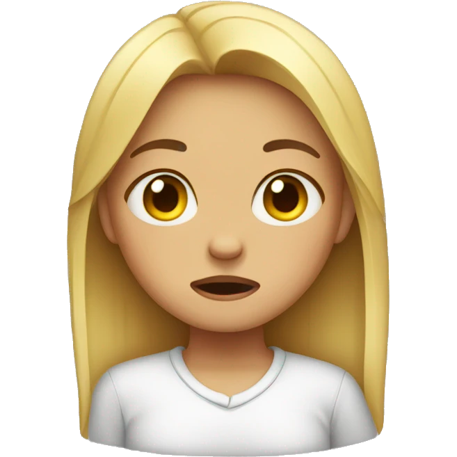 girl with crying face emoji