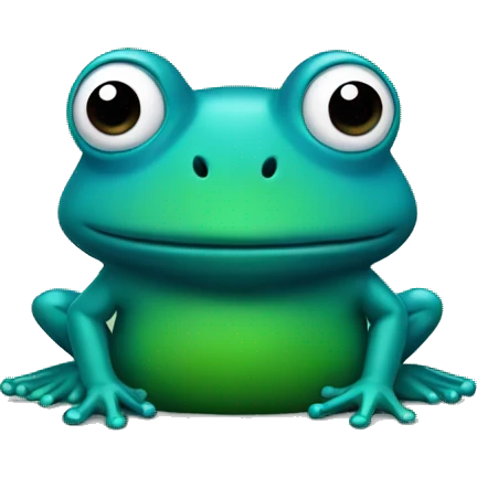 Blue frog with a green army suit emoji