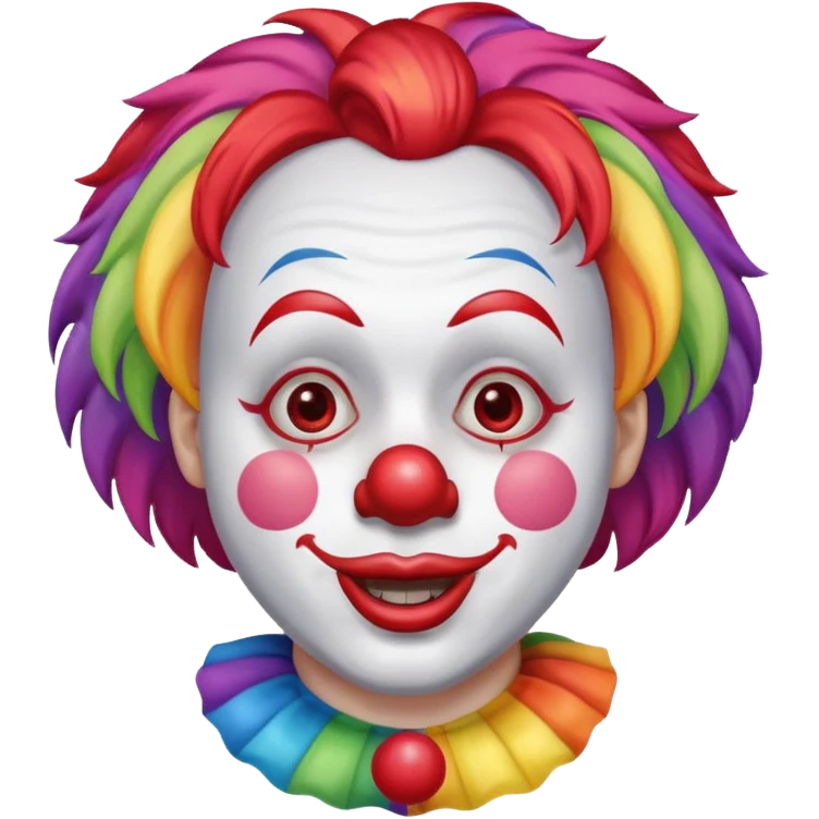 clown with big red nose and rainbow wig emoji