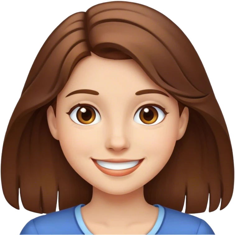 smiling girl with brown hair emoji