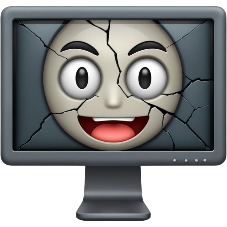 Broken computer monitor with no face  emoji