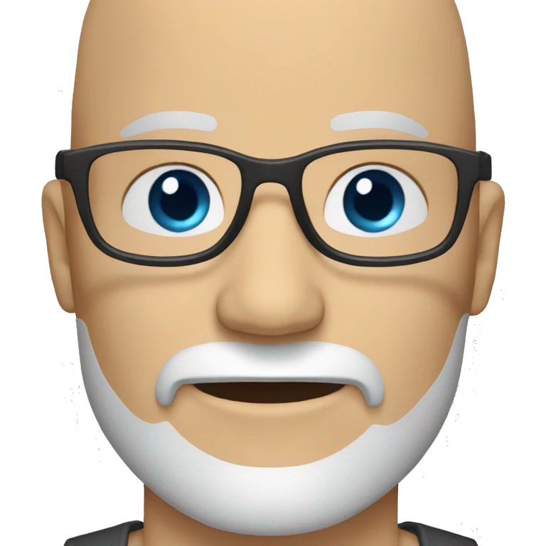  bald guy with a greying beard, blue eyes and glasses emoji