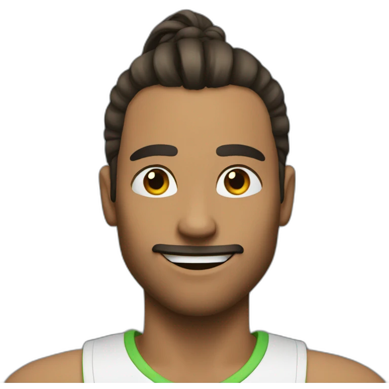 a guy with pony tail confident emoji