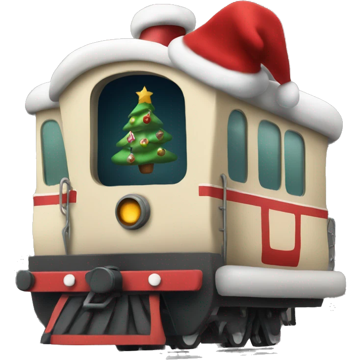 Singular Christmas themed train emoji