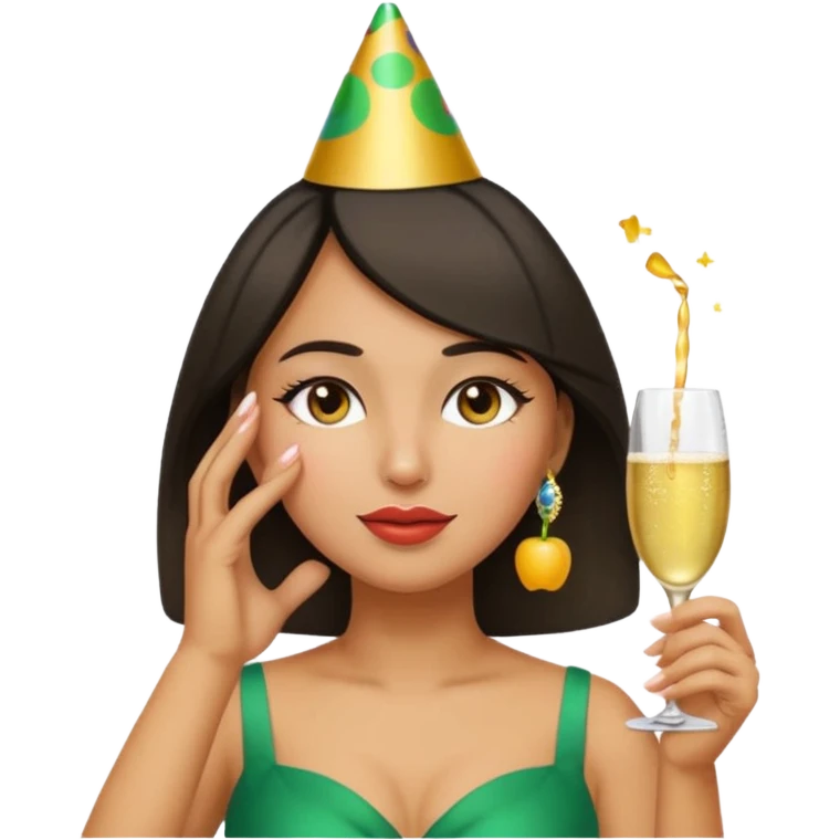 woman swooning with hand on forehead, dramatic, apple style emoji emoji