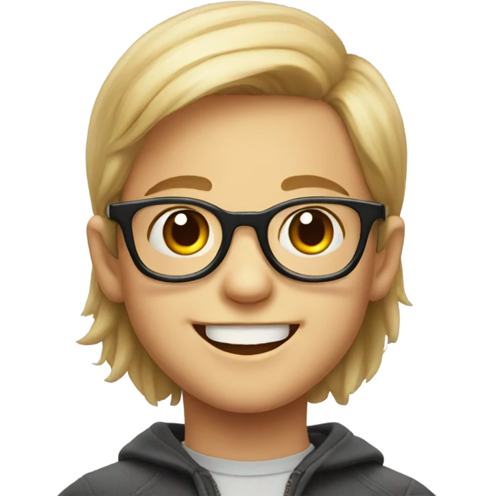 smiling boy in glasses portrait emoji