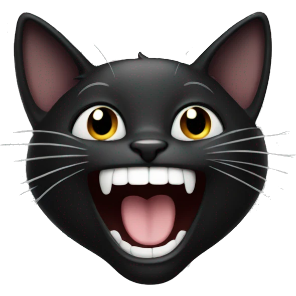 black cat laughing emoji