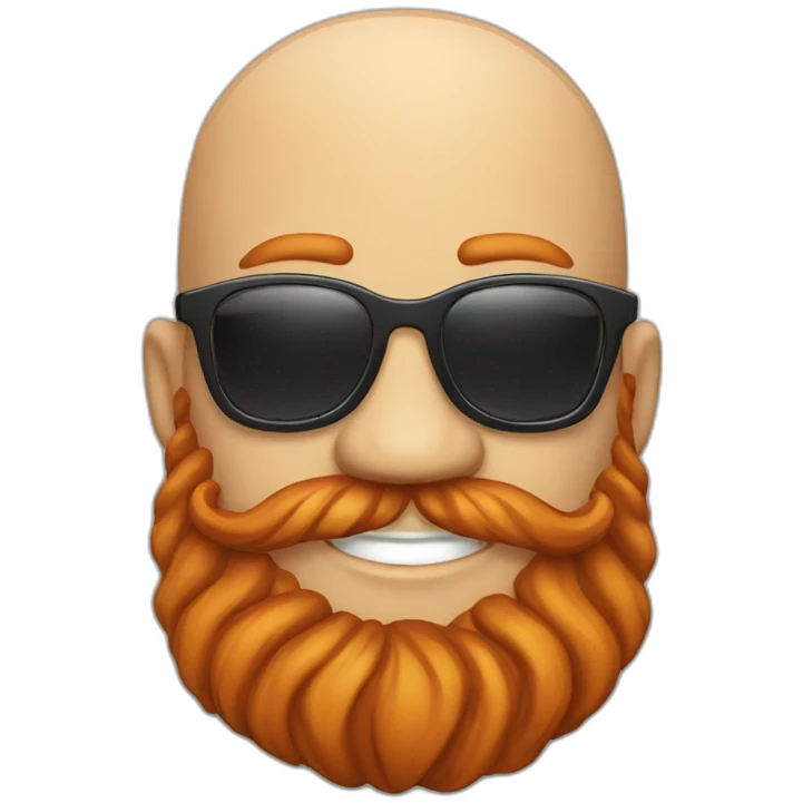 smiling rocking bald red beard men with sun glasses emoji
