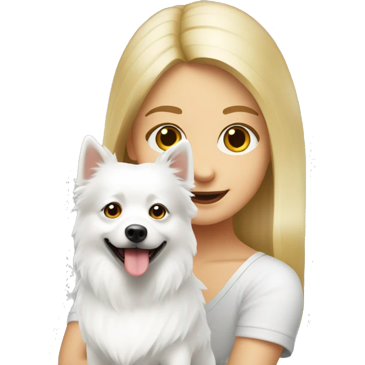 white spitz with blondi girl emoji