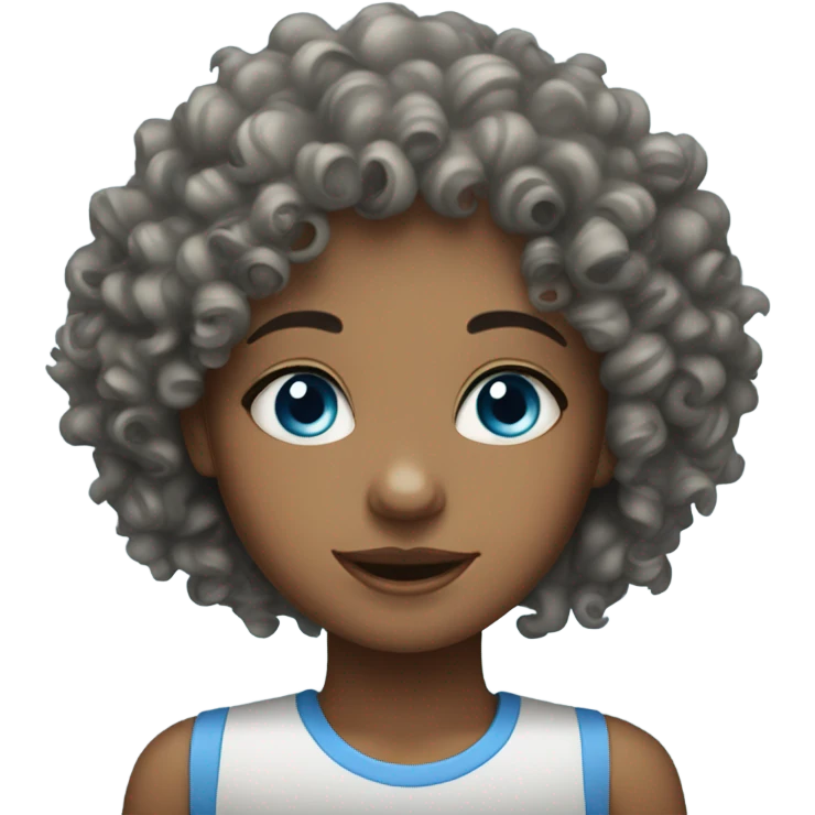 Blue eyed curly haired girl  emoji