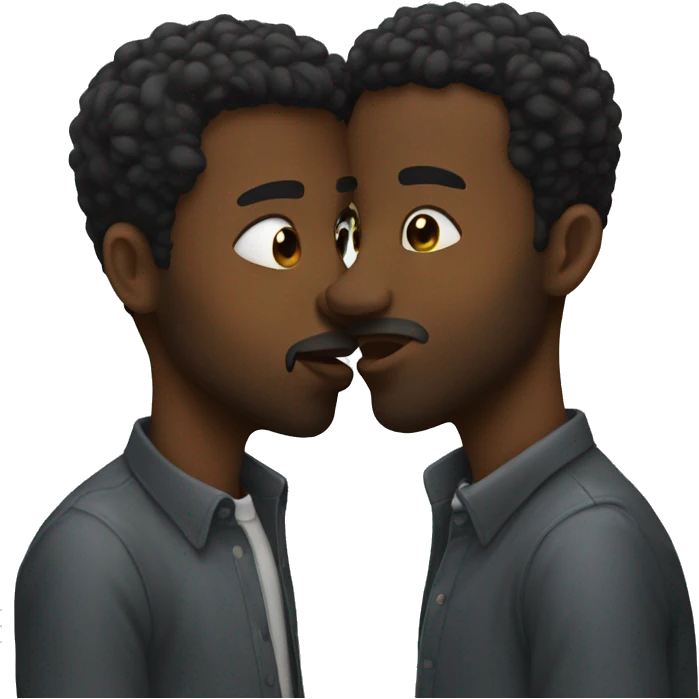 2 black men kissing emoji