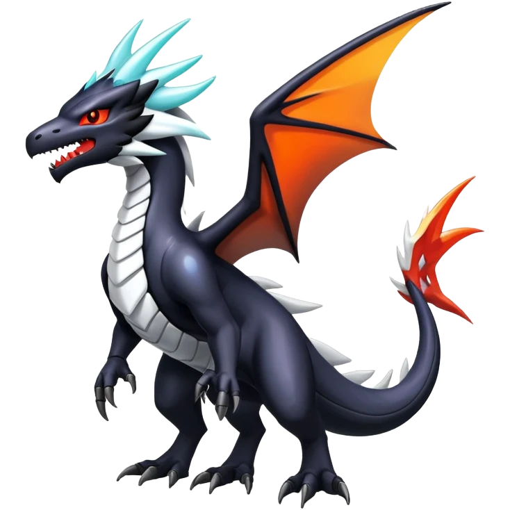 Shiny Dark Nargacuga-Reshiram-Salandit-Noivern-Hybrid (Full body) emoji