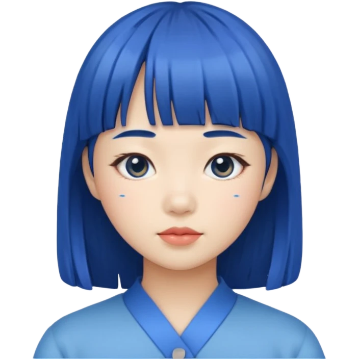asian girl with bluebang emoji