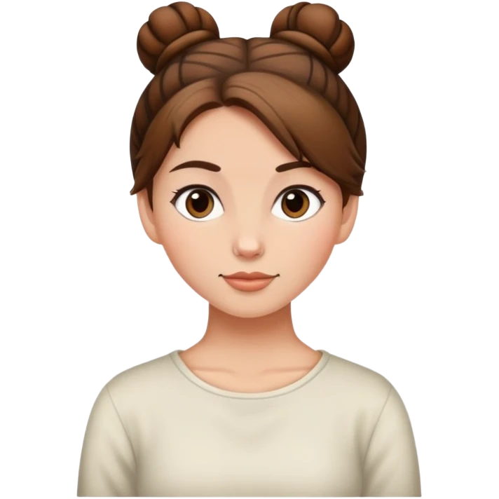 girl with brown hair in bun emoji