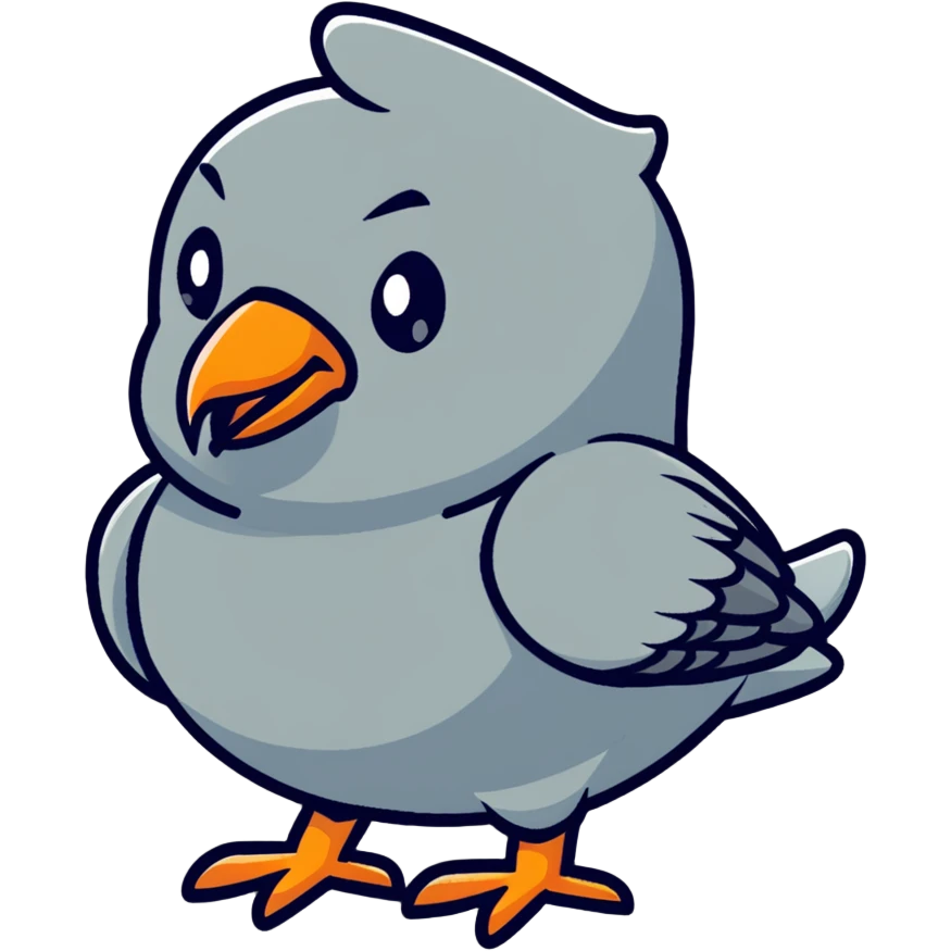 pigeon with angry face emoji