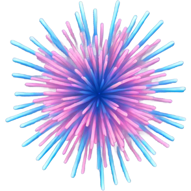 Pink blue fireworks emoji