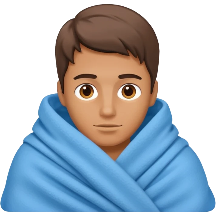 
a guy is using a blanket emoji