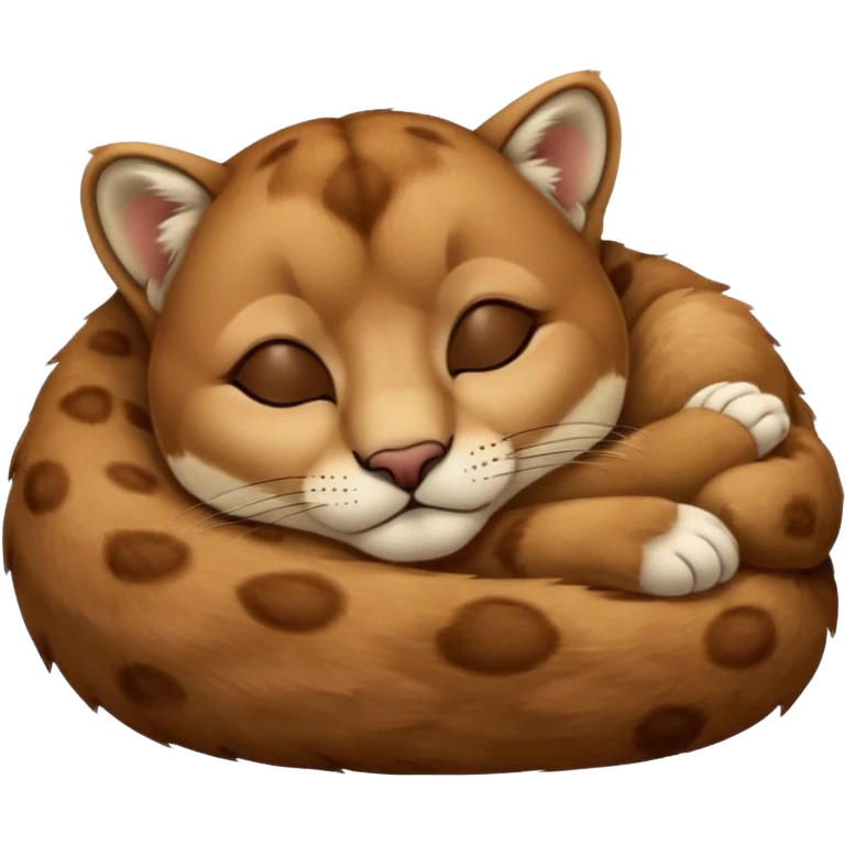 Cozy cougar sleeping emoji