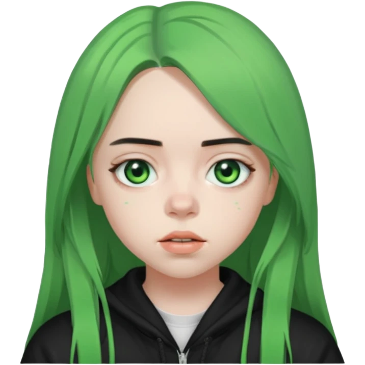 Billie Eilish face only emoji