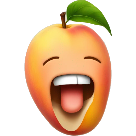 Thumb stuck in a peach emoji