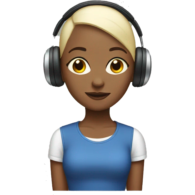 girl bald with apple headphones  emoji