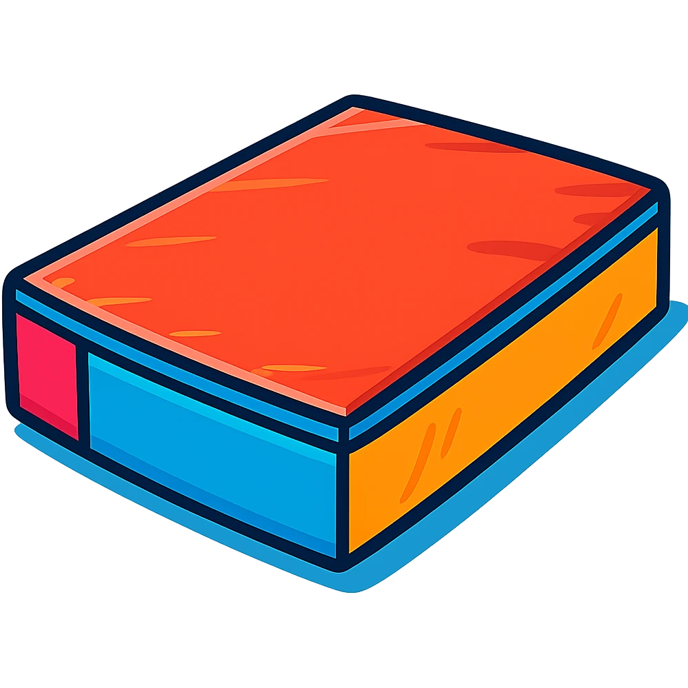 vibrant toon style crash mat in perspective with exaggerated colors emoji