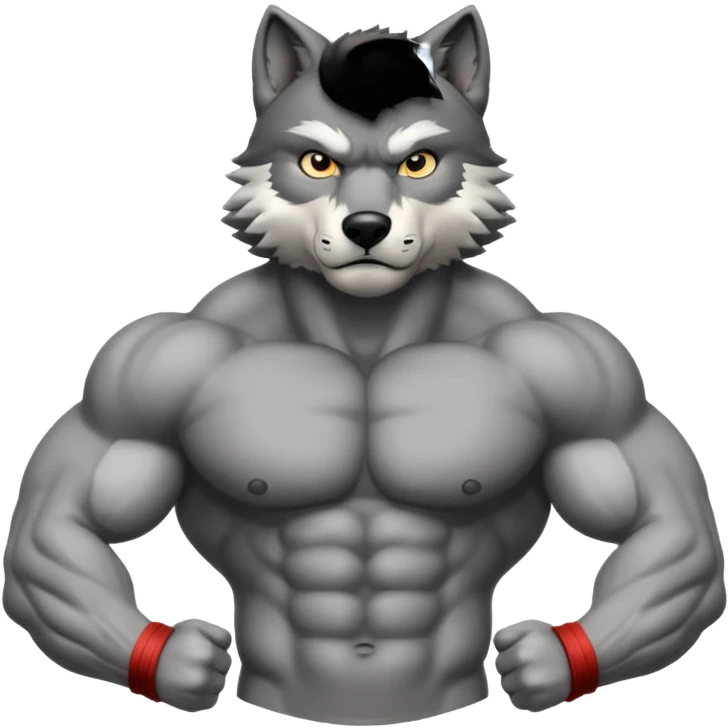 Body builder wolf  emoji