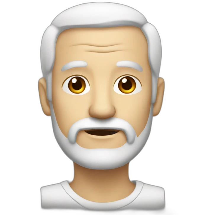 old balding man with black hair  and beard emoji