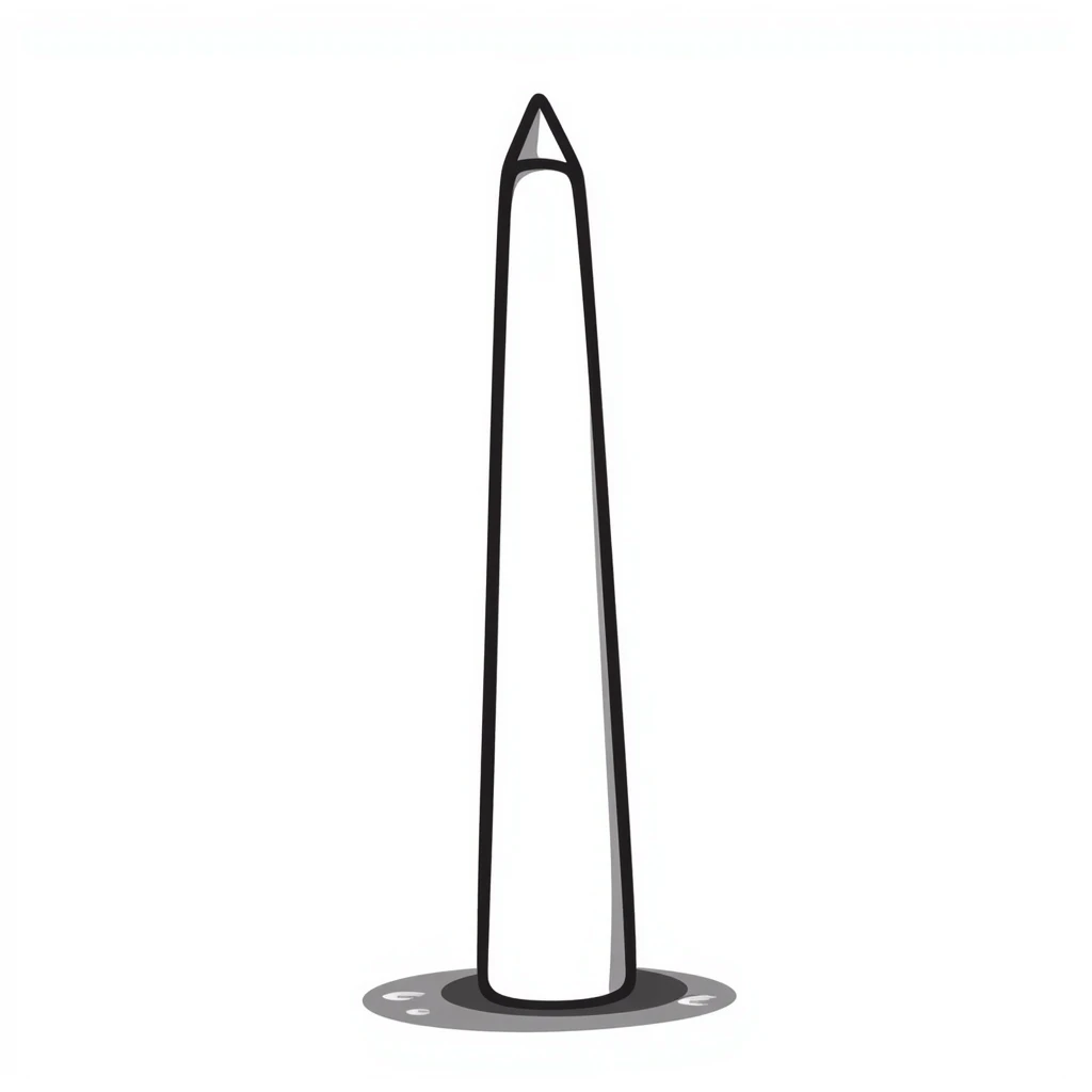 The Obelisk of Buenos Aires, a tall white stone monument with a pointed top, standing alone, iconic landmark of Argentina emoji