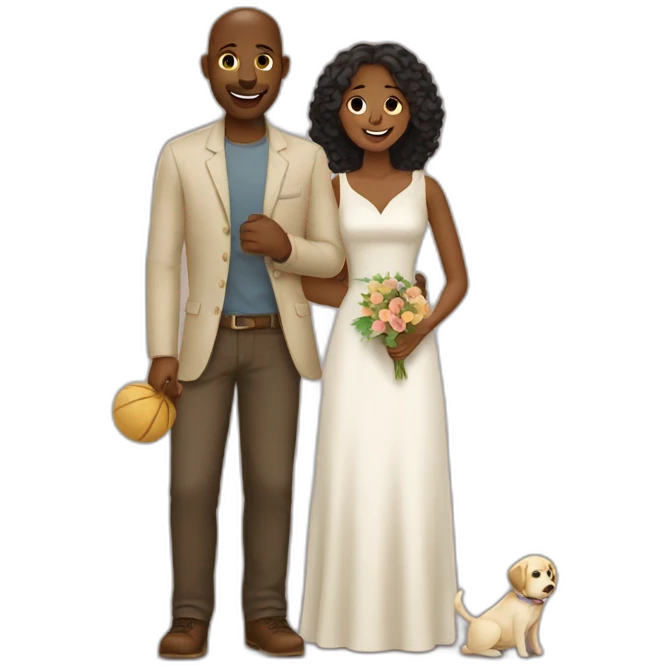 Fair Couple with labrador emoji