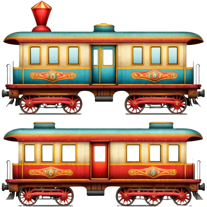 Vintage circus train cars emoji